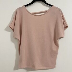 Alya Blouse Size XXS Pink Low Back Pastel Minimalist Dolman Sleeve Coquette